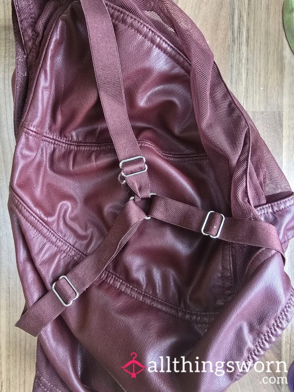 Worn Leather Harness Bra