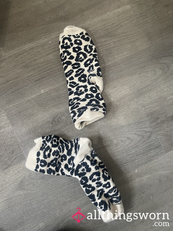 Worn Leopard Print Long Socks 🧦
