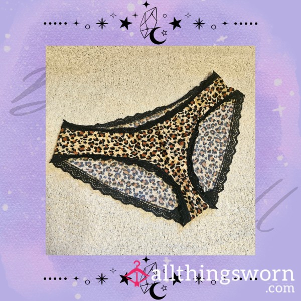 💖 Worn Leopard Print Panties 💖