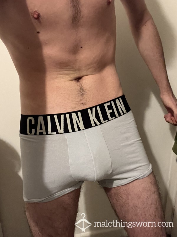 Worn Light Blue Calvin Klein Intense Power Boxer Briefs Medium