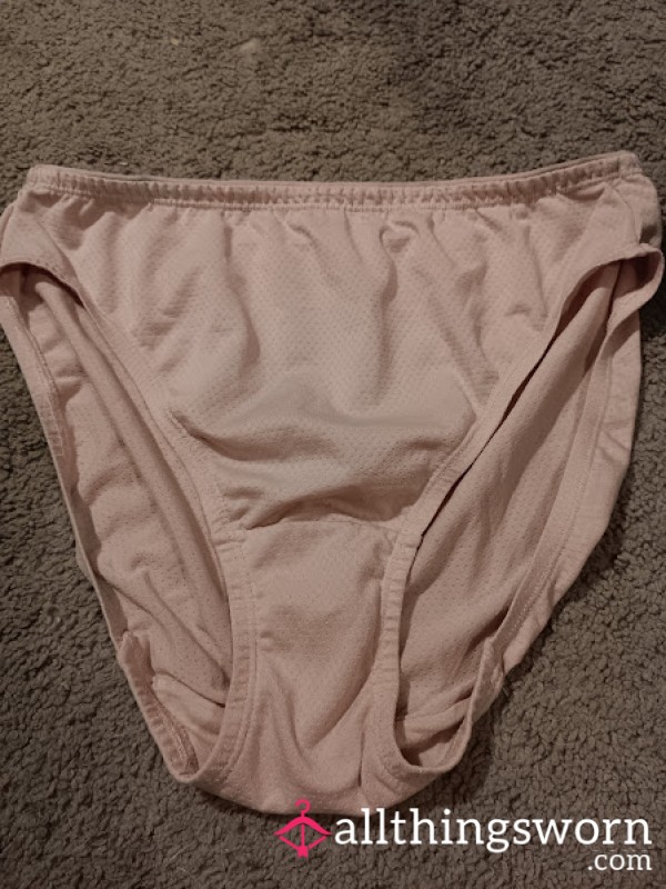 Worn Light Pink Breathable Panties – Subtle, Soft, And Scent-Kissed