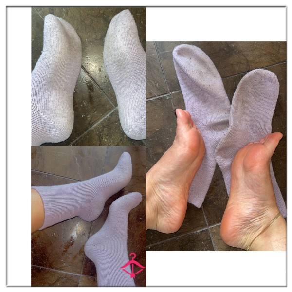 Worn Lilac Fluffy Socks