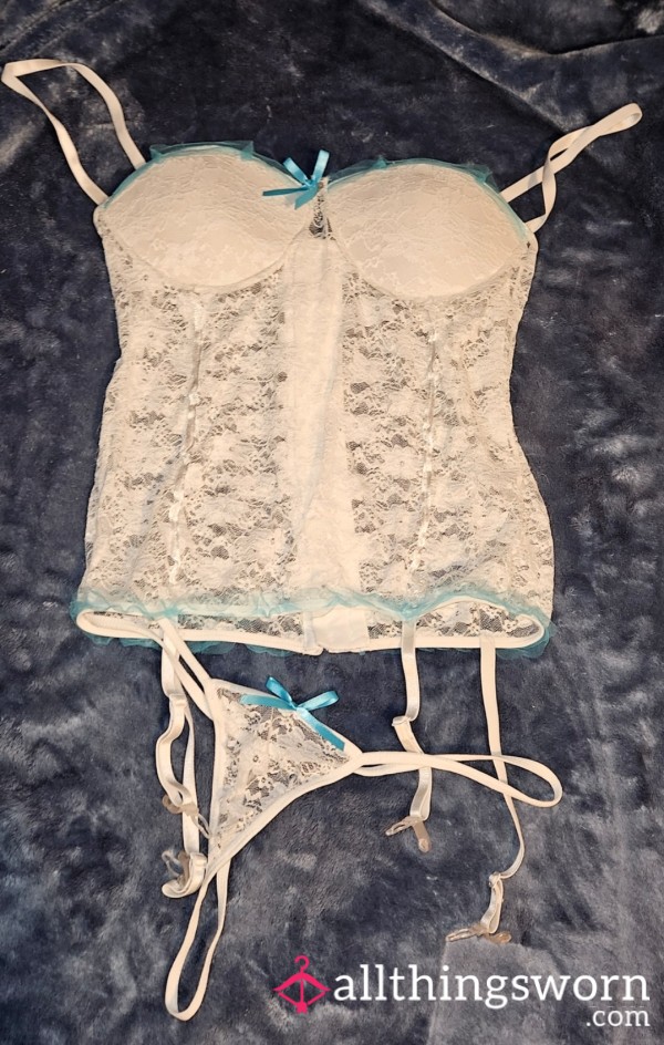 Worn White N Blue Lingerie N Gstring
