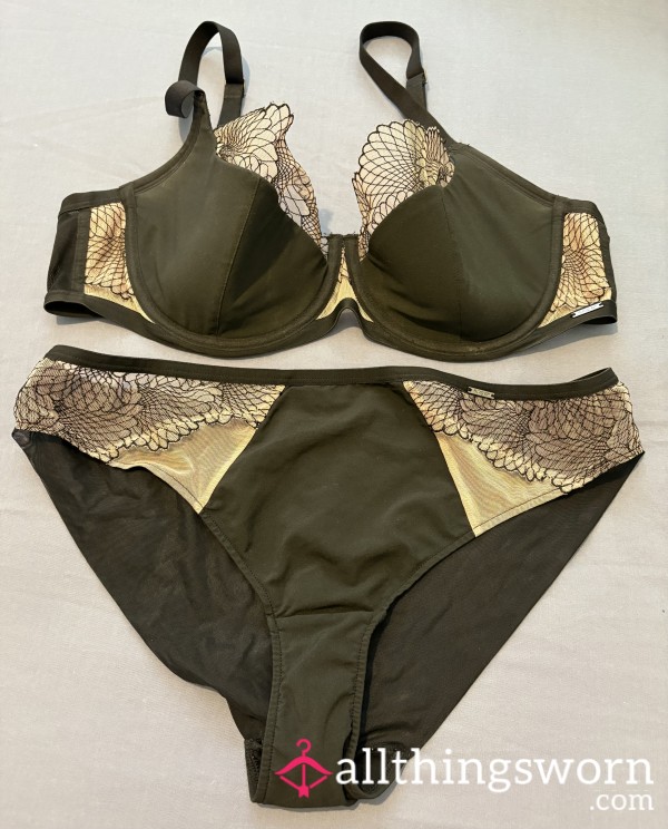 Worn Lingerie Set - Black/Nude