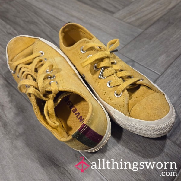Worn Low Top Yellow Converse - Women's 7.5