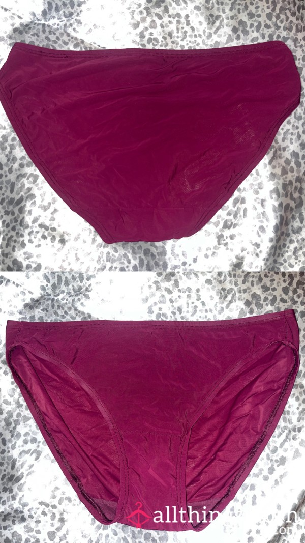 Worn Maroon Fullback Panties 🍷