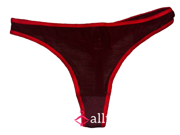 Worn Maroon Mesh Panties