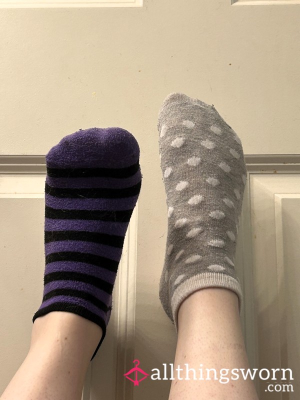 🌟Worn Mismatched Socks🌟 48hr Wear!