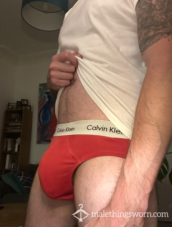 Worn Musky Red CK Briefs Size M 🐽