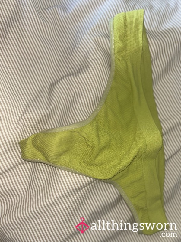 Worn Neon Lime Green Thong