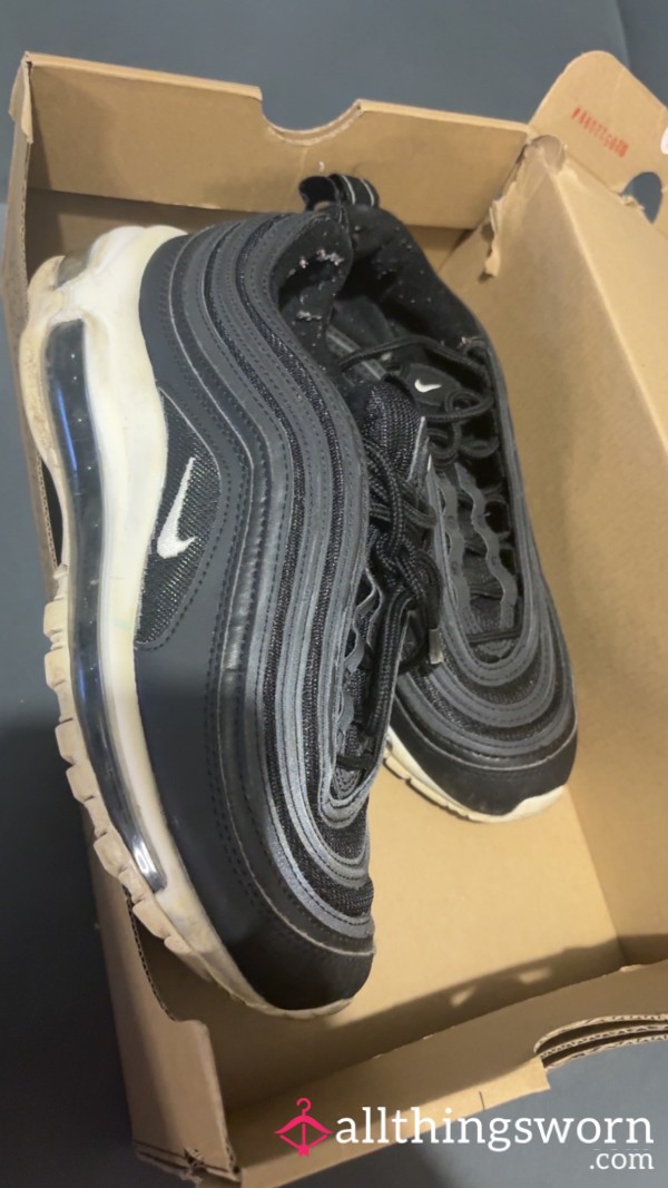 Worn Nike Air Max 97 Black With Reflective Lines