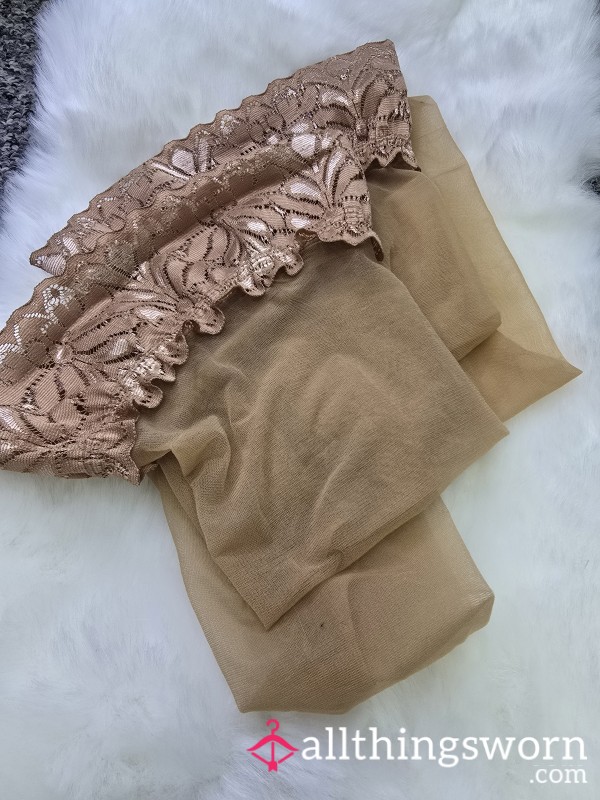 Worn Nude Stokings , Worn On A Girls Night Out 4 Hours Of Dancing In Them