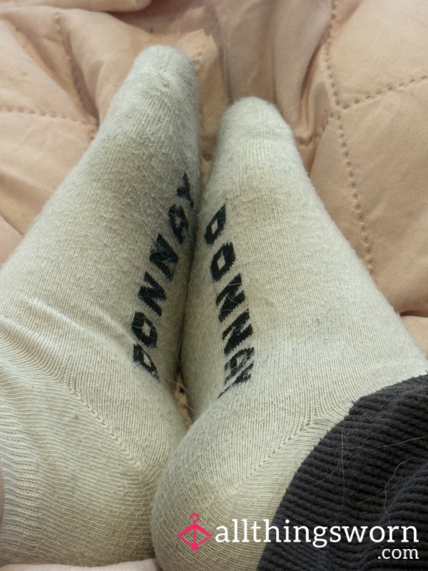 Worn Off White Socks