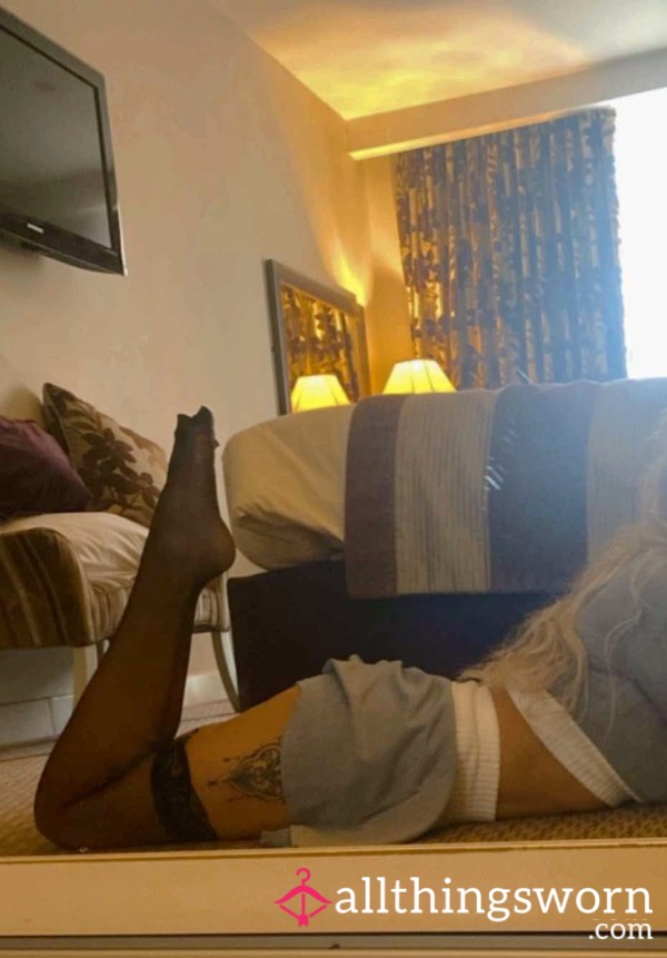 Worn On My Dirty Spa Weekend – Black Lace Stockings