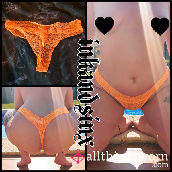 🖤💦 Worn Orange Thing, Hot And Sweaty 💦🖤