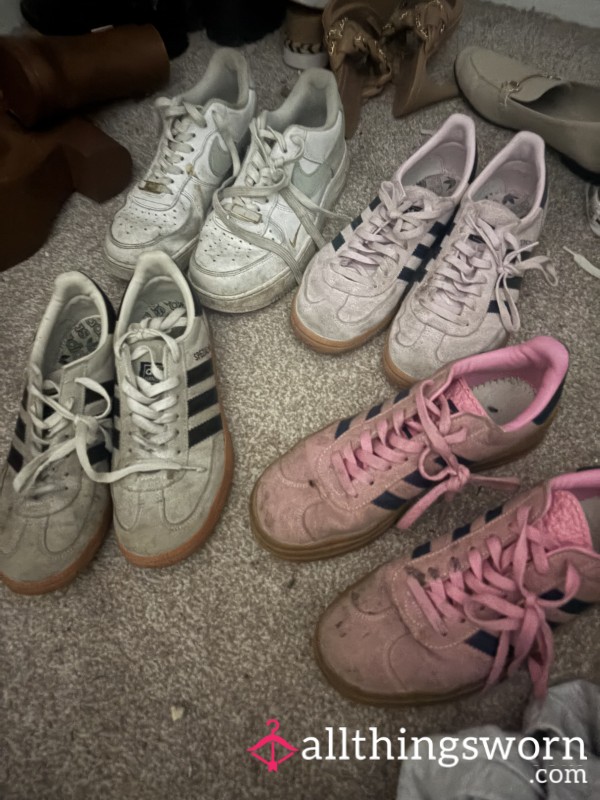 Worn-out, Dirty Adidas And Nike Trainers - Available As A Bundle Of Singles