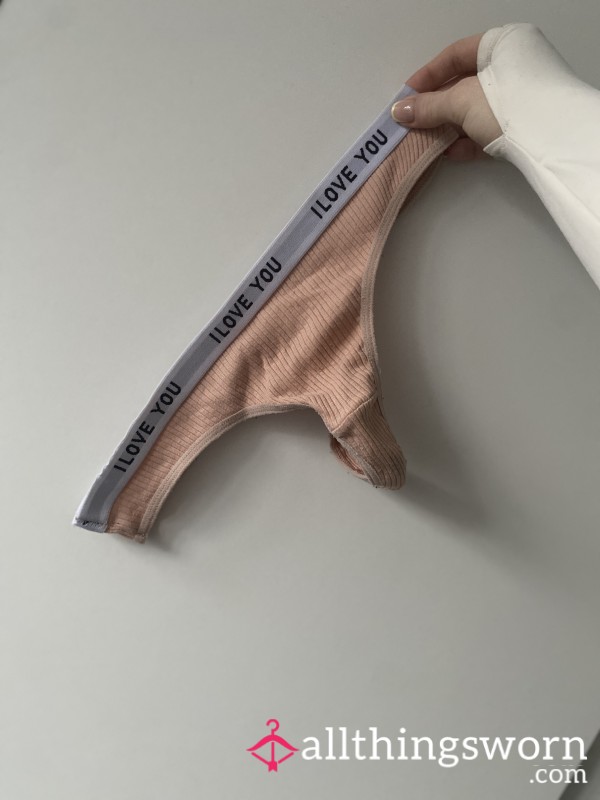 Worn Out I LOVE YOU Thongs
