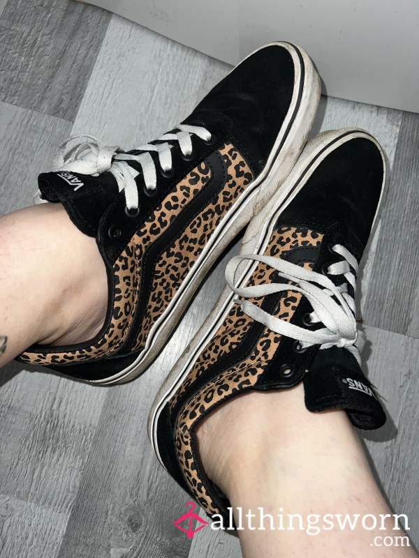 Worn Out Leopard Print Vans