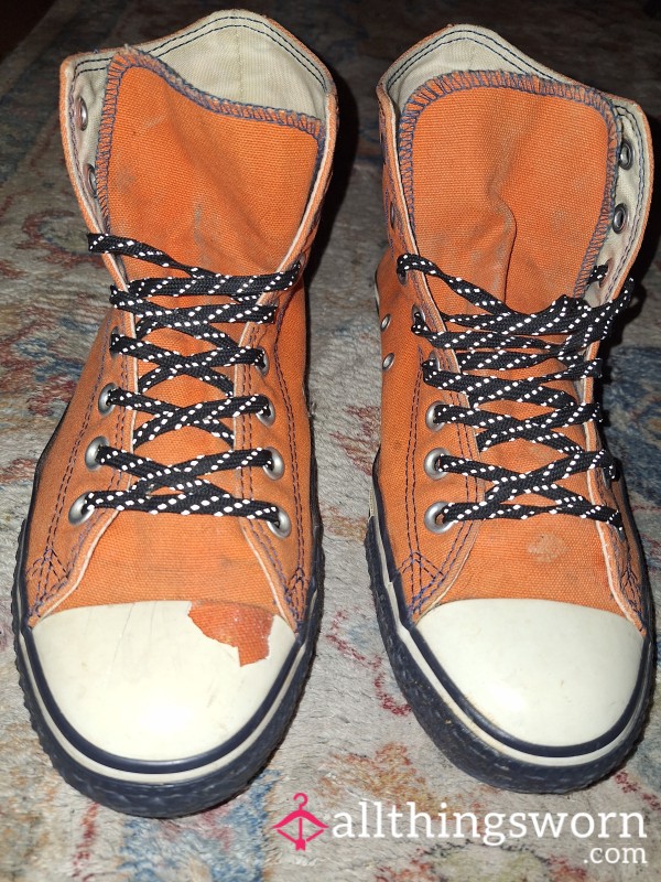 Worn Out Orange High Tops