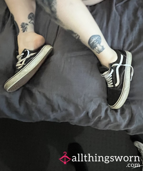 Worn Out Vans Old Skools | Black + White
