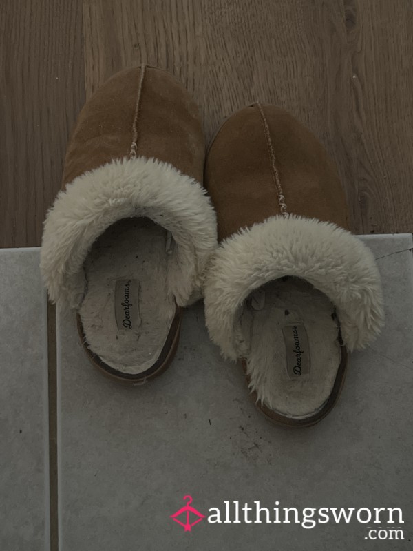 Worn Out Warm House Slippers