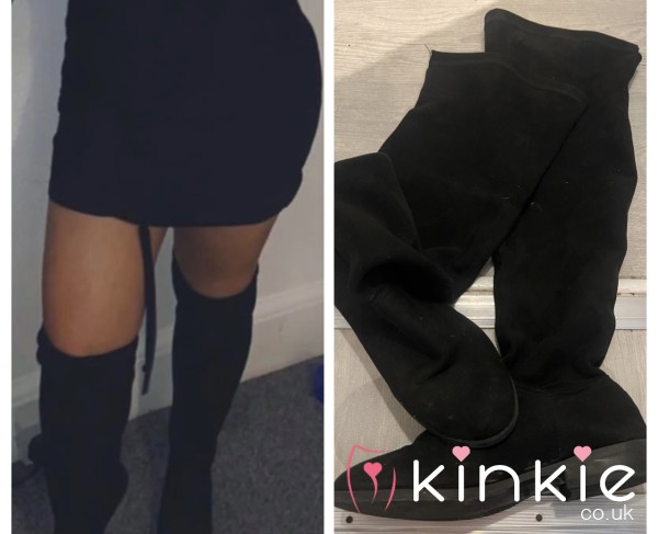Worn, Over Knee, Pull On Boots
