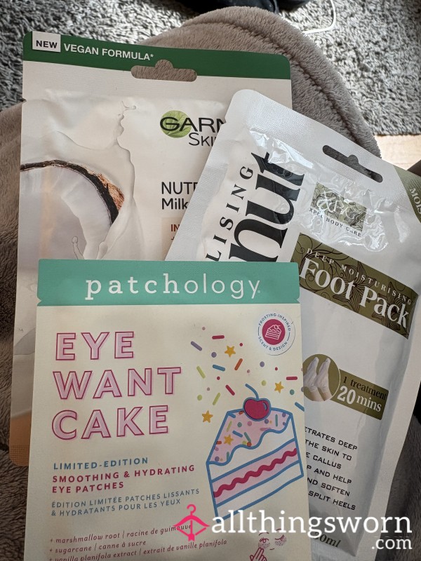 Worn Pamper Bundle 💋 Face Mask, Eye Mask & Foot Mask