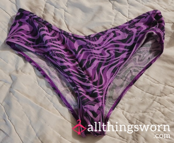 Worn Panties, Purple Zebra Print
