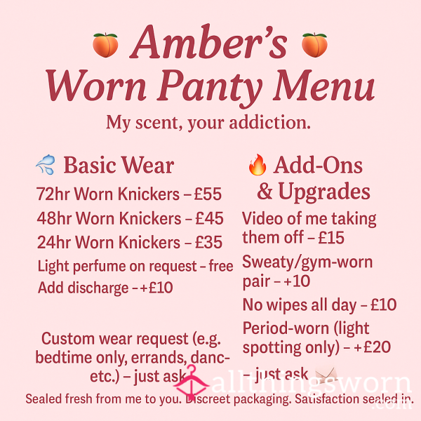 Worn Panty Menu