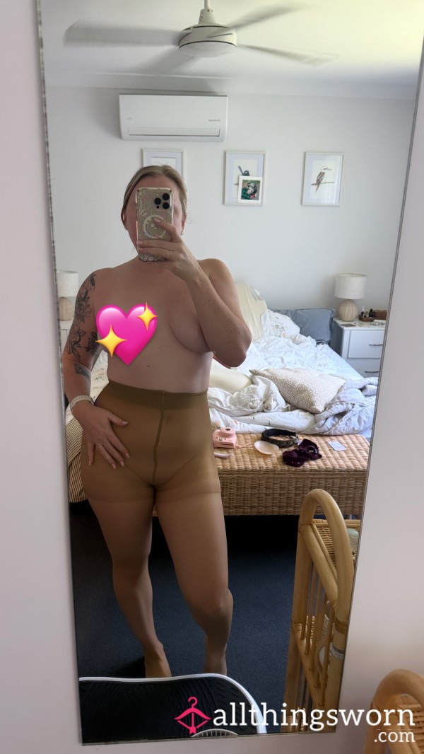 Worn Pantyhose (nude Or Black) - Control Top Waist Pantyhose Worn For 24 Hours