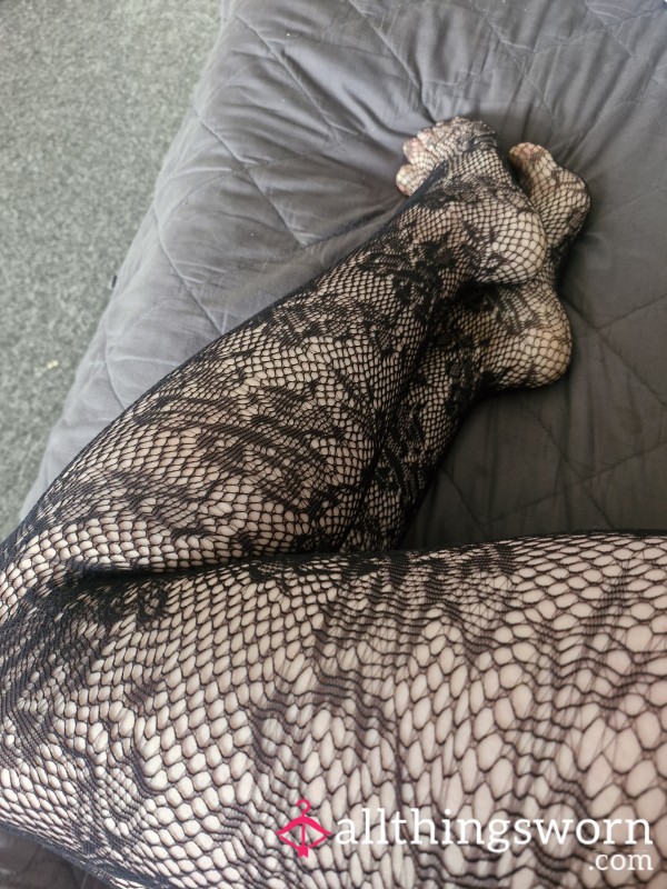 Worn Patterned Tights
