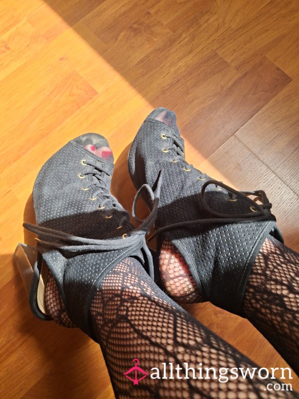 Worn P**p-Toe Black Heels | Toe Prints Inside 🔥 12h No Socks