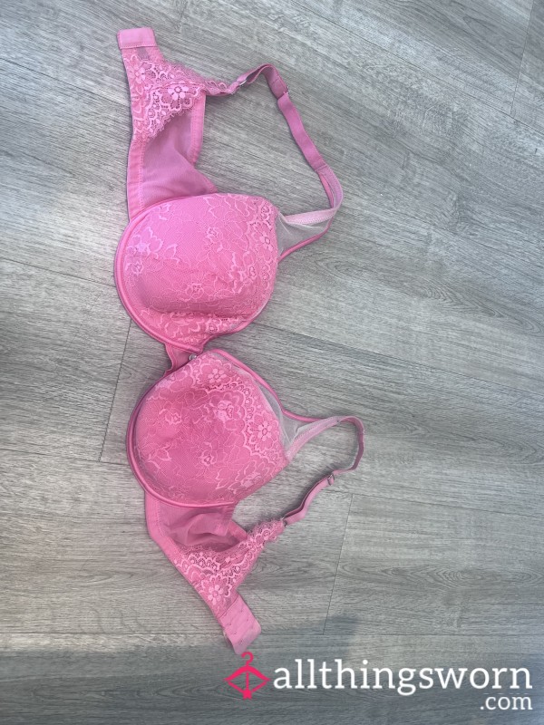 Worn Perfume Covered Pink 34F Bra