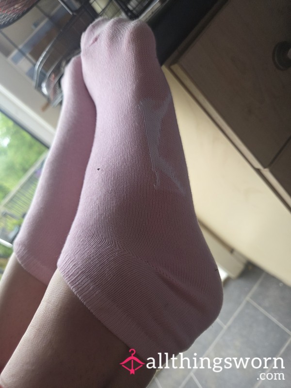 Worn Pink Ankle Socks