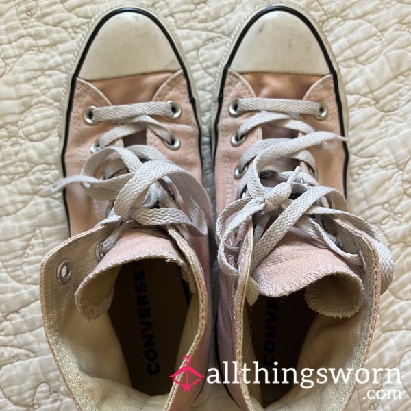 Worn Light Pink Converse