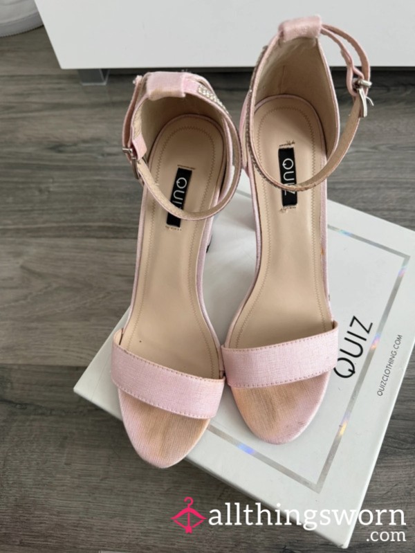 Worn Pink High Heel Sandals