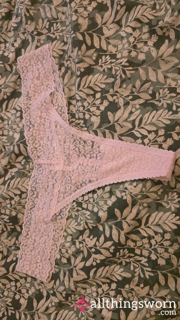Worn Pink Leopard Print Thong