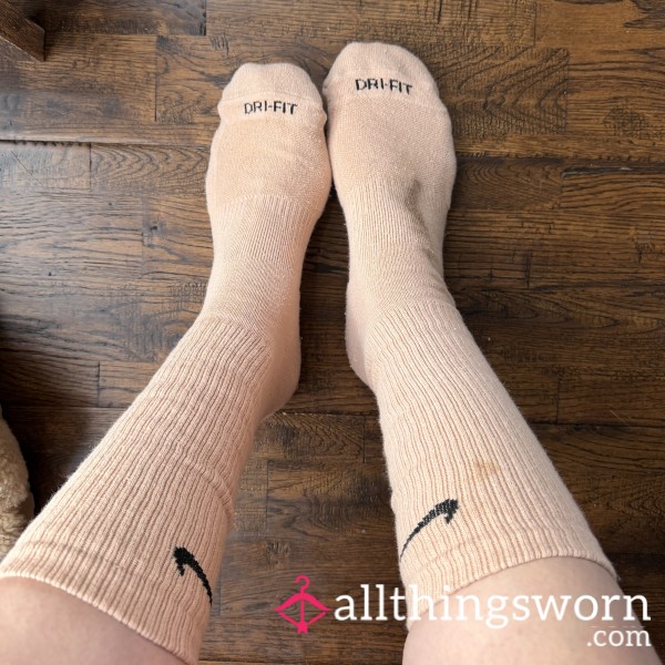 Worn Pink Nike Dri-FIT Socks 💕 48hr Wear | Gym Girl Socks