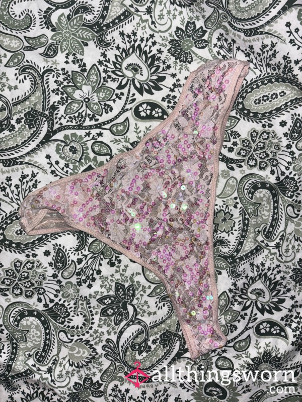 Worn Pink Paillettes Panties