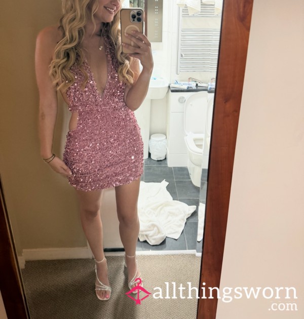 Worn Pink Sequin Dress – 30th Birthday Celebration 👗