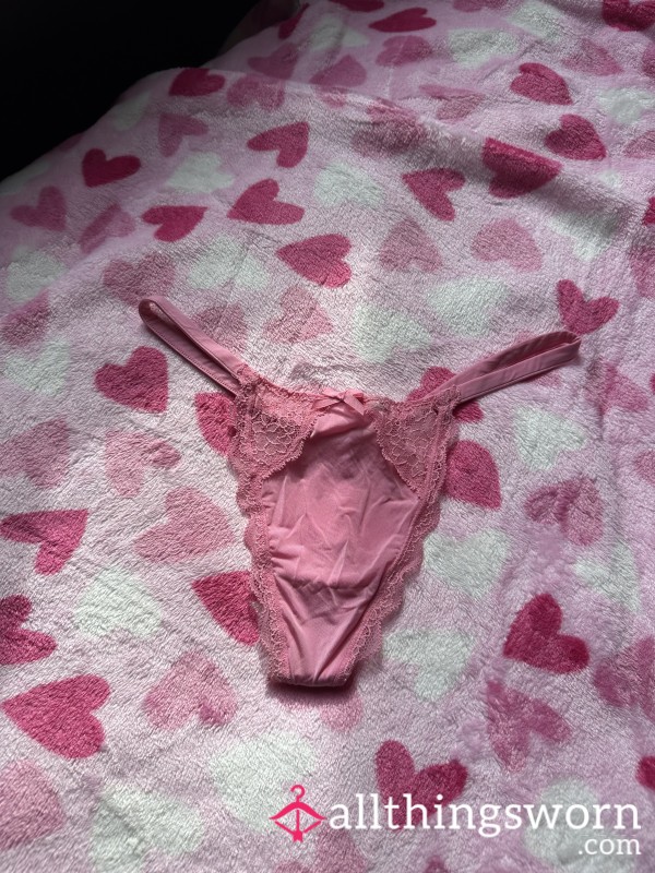 Worn Pink Transparent Thong
