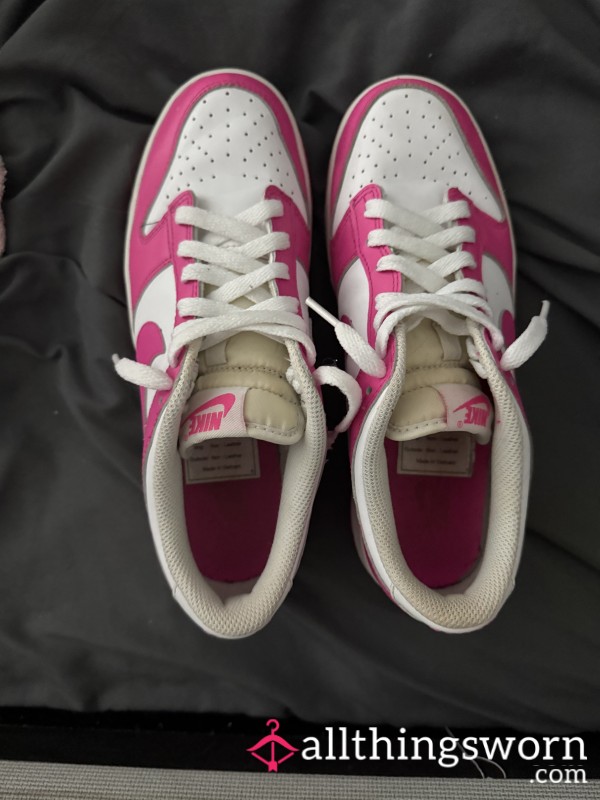 Worn Pink/white Jordan 1 Sneakers
