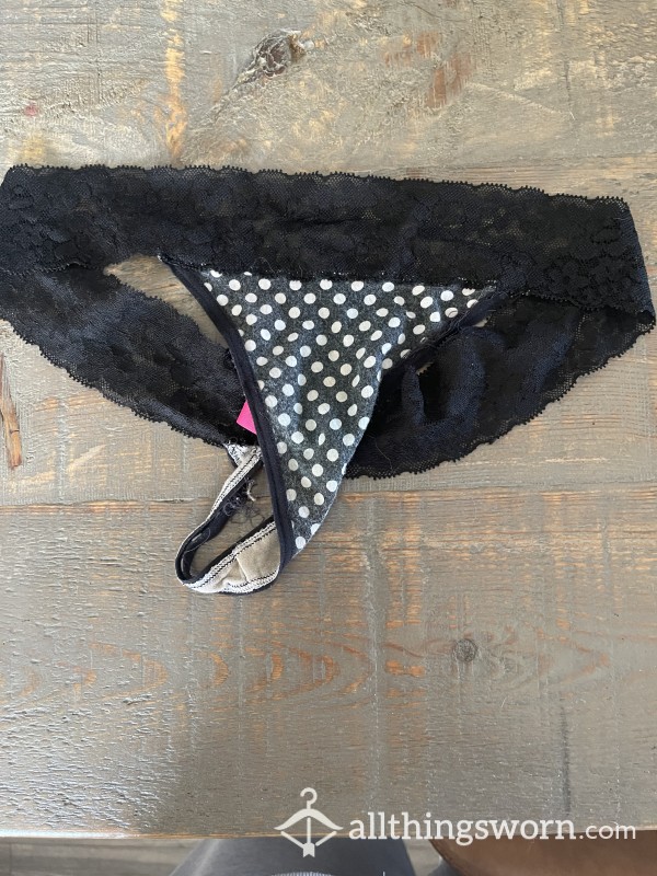 Worn Polkadot Thong 🖤