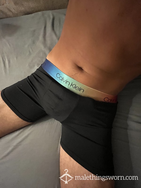 😈 Worn Polyester Calvin Klein Boxer Briefs – Skin-Tight, Musky, And Made To Cling
