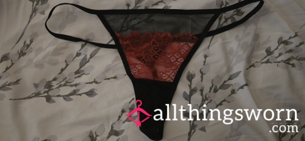 Worn Red And Black G String