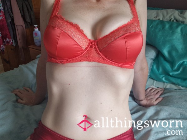 Worn Red Bra