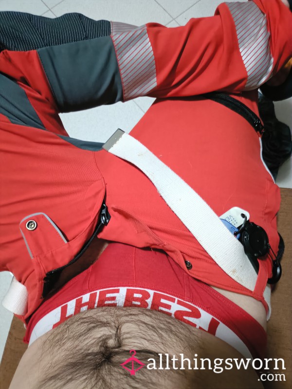 Worn Red EMT Slips - 120h Emergency Shift -