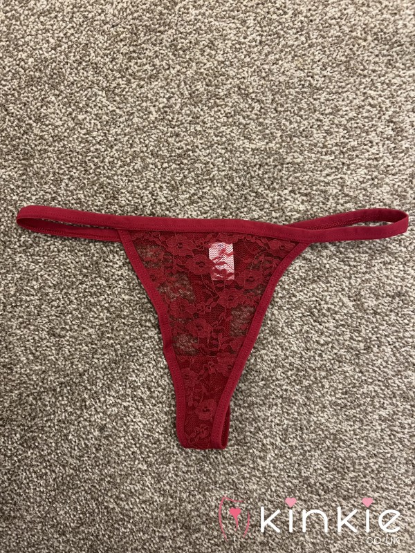 Worn Red Lace Panties