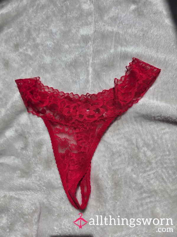 Worn Red Lace Thong From Nurse_Eden