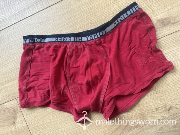 Worn Red Tommy Boxers With Load